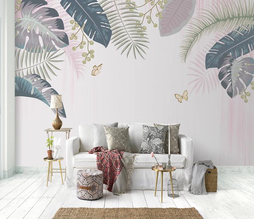 3D Leaves WC71 Wall Murals Wallpaper AJ Wallpaper 2