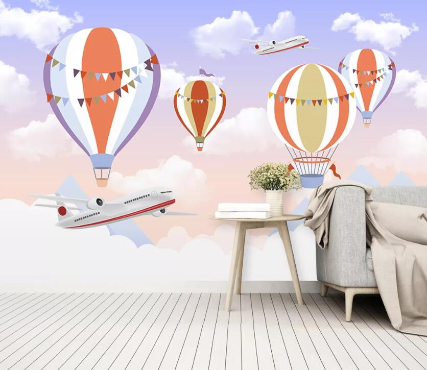 3D Balloon Plane WC2026 Wall Murals