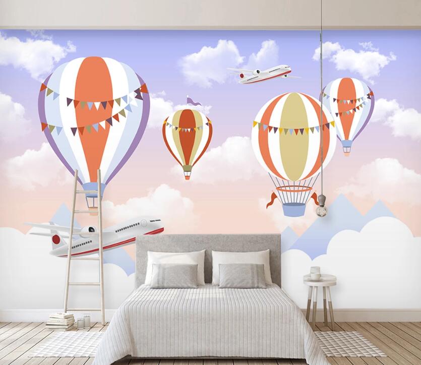 3D Balloon Plane WC2026 Wall Murals