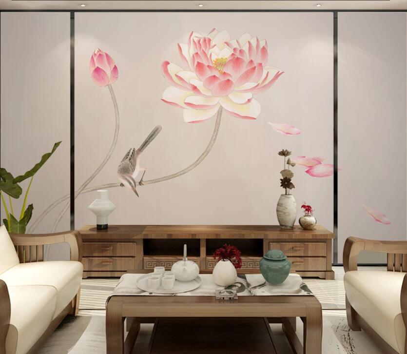 3D Pink Lotus WC62 Wall Murals Wallpaper AJ Wallpaper 2