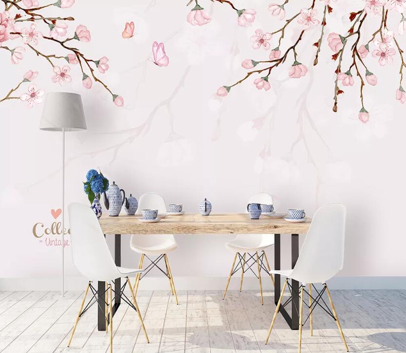 3D Pink Flowers WC54 Wall Murals Wallpaper AJ Wallpaper 2