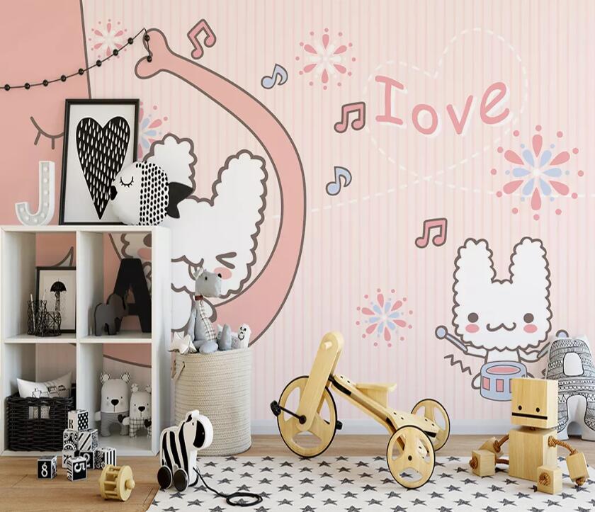 3D Elephant Bunny WC2004 Wall Murals
