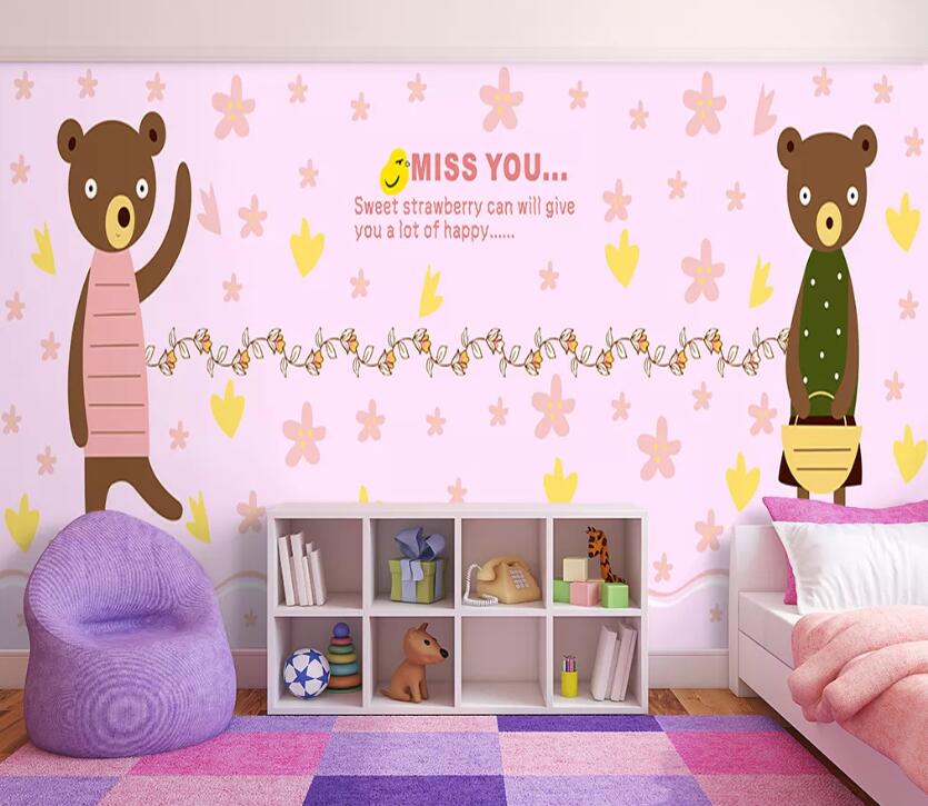 3D Brown Bear WC1998 Wall Murals