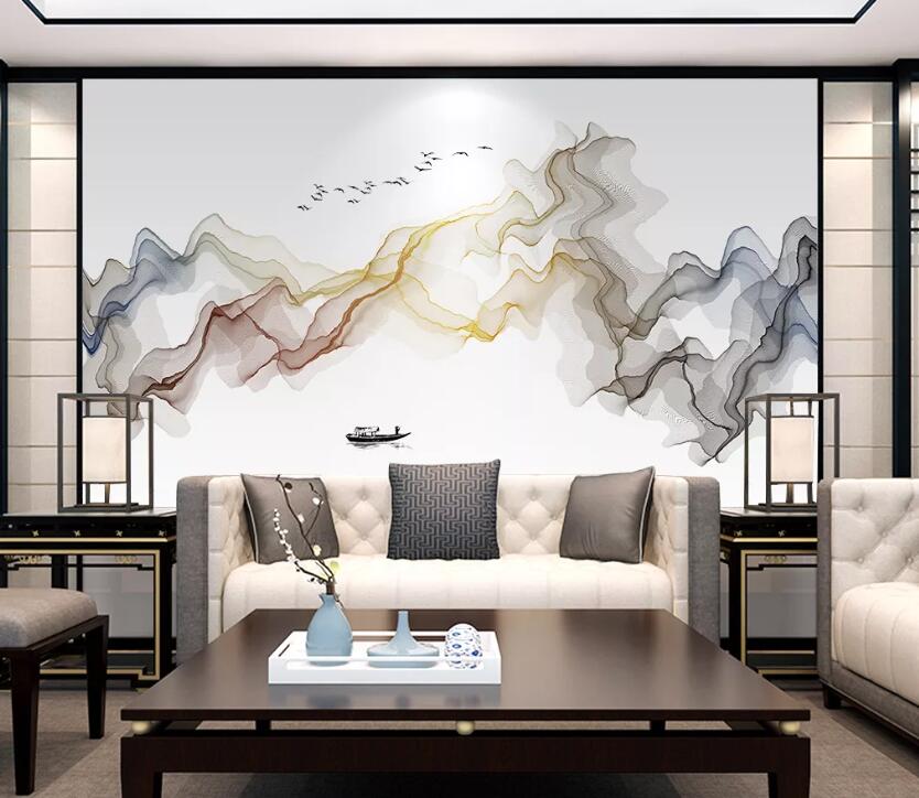 3D Rowing Swallow WC1986 Wall Murals