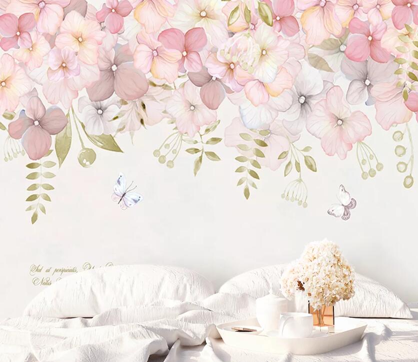 3D Pink Flowers WC13 Wall Murals Wallpaper AJ Wallpaper 2
