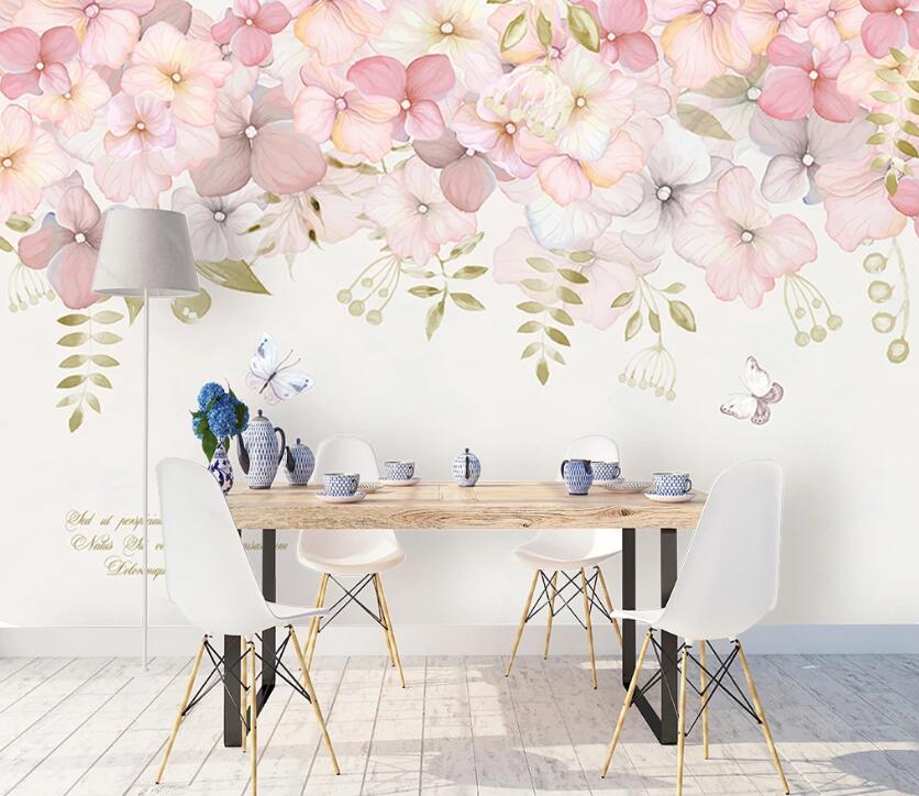 3D Pink Flowers WC13 Wall Murals Wallpaper AJ Wallpaper 2