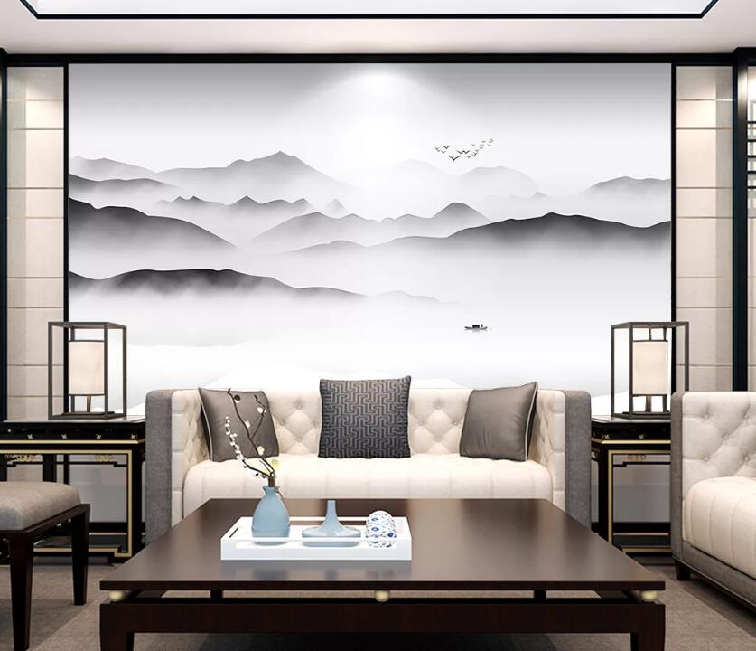 3D Misty Valley WC07 Wall Murals Wallpaper AJ Wallpaper 2