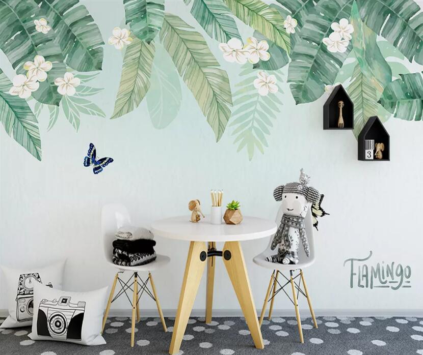 3D Green Leaf WC95 Wall Murals Wallpaper AJ Wallpaper 2