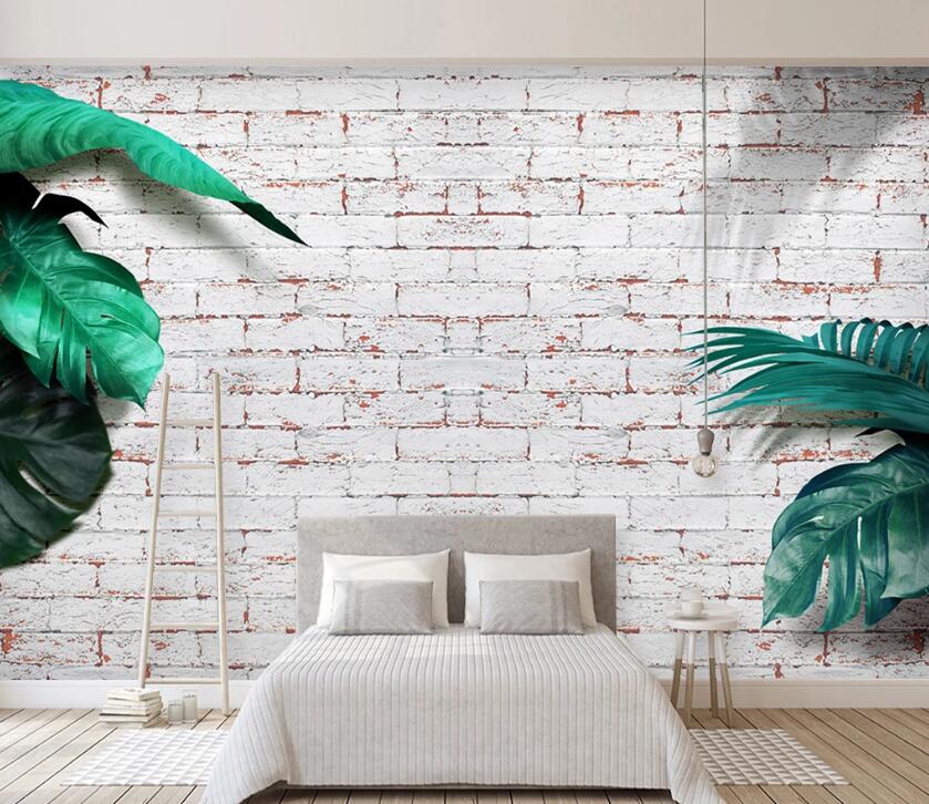 3D Green Leaf WC82 Wall Murals Wallpaper AJ Wallpaper 2