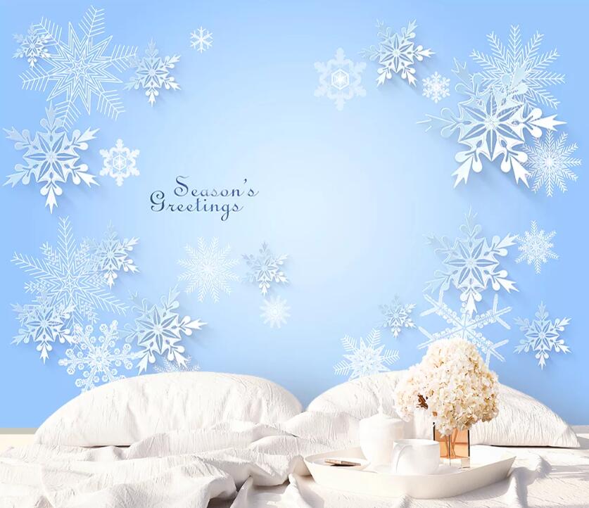 3D Snowflake WC77 Wall Murals Wallpaper AJ Wallpaper 2