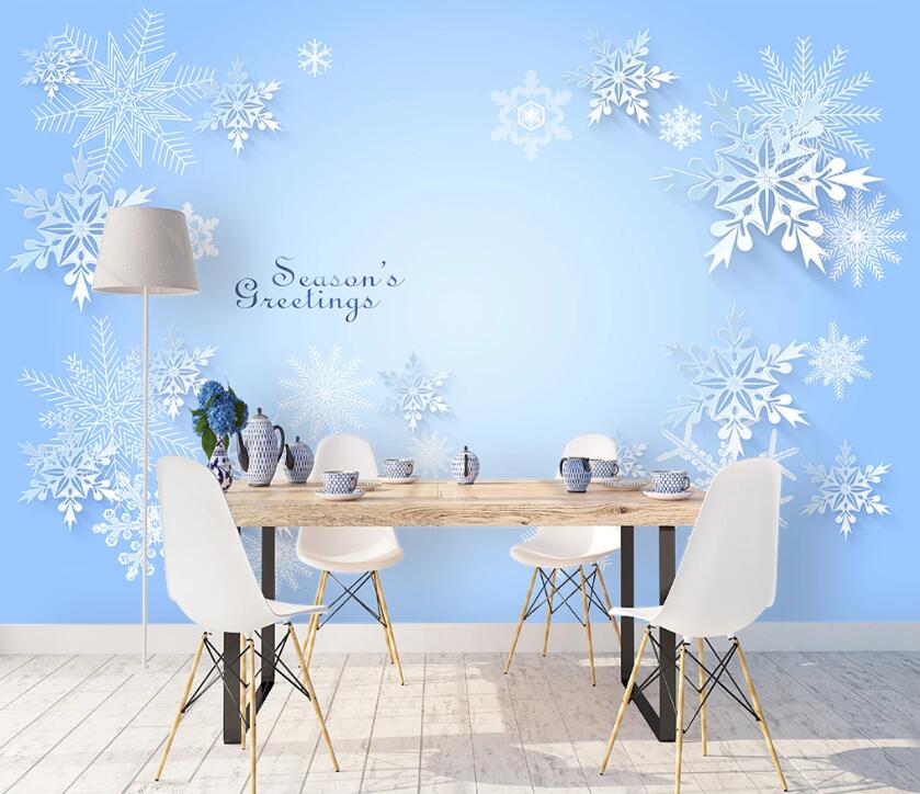 3D Snowflake WC77 Wall Murals Wallpaper AJ Wallpaper 2