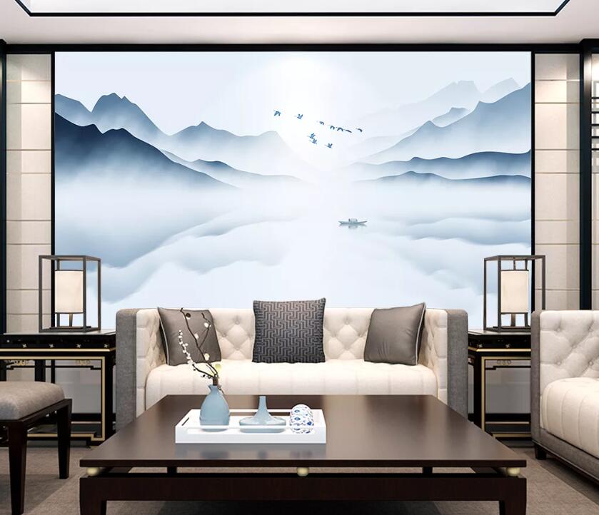 3D Misty Valley WC74 Wall Murals Wallpaper AJ Wallpaper 2