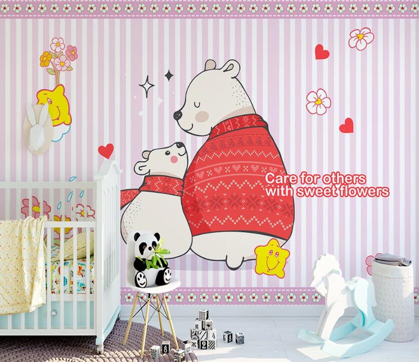 3D Red Bear WC59 Wall Murals Wallpaper AJ Wallpaper 2