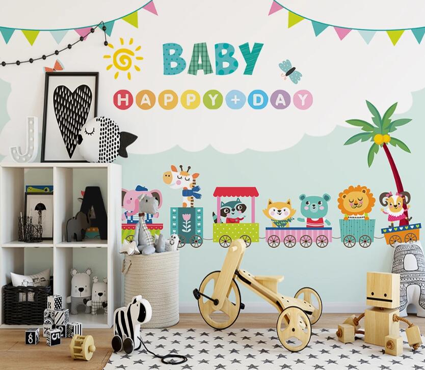 3D Giraffe Sheep WC1937 Wall Murals