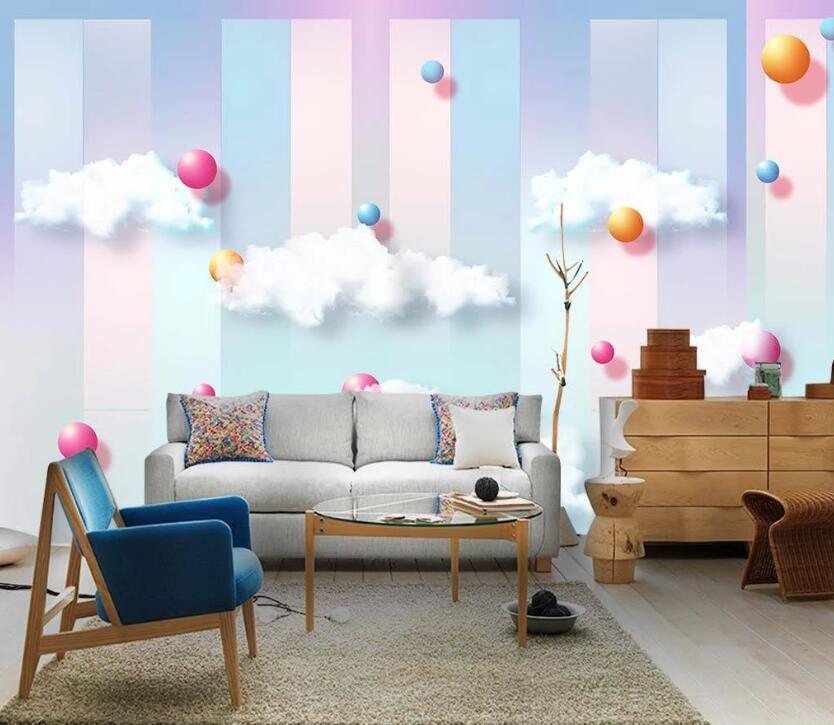 3D Cloud Color Ball WC1932 Wall Murals
