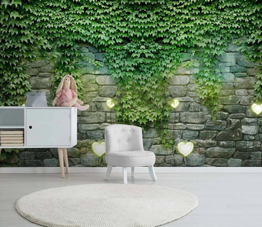 3D Green Leaf WC47 Wall Murals Wallpaper AJ Wallpaper 2