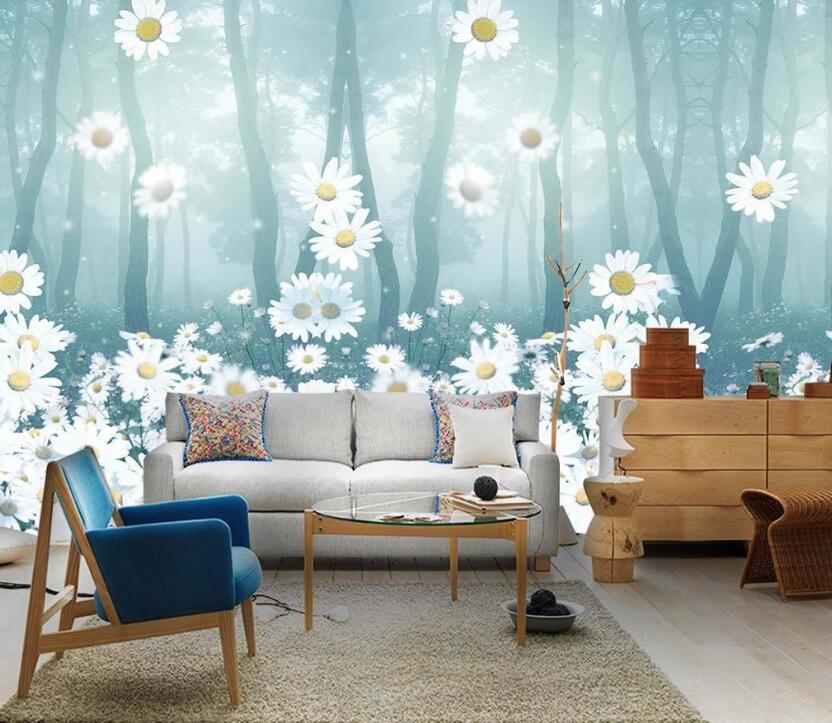 3D Daisy Forest WC46 Wall Murals Wallpaper AJ Wallpaper 2