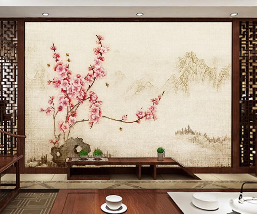 3D Peach Blossom WC45 Wall Murals Wallpaper AJ Wallpaper 2