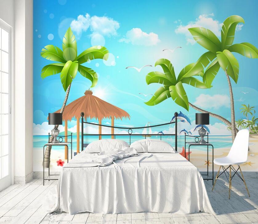 3D Beach WC24 Wall Murals Wallpaper AJ Wallpaper 2