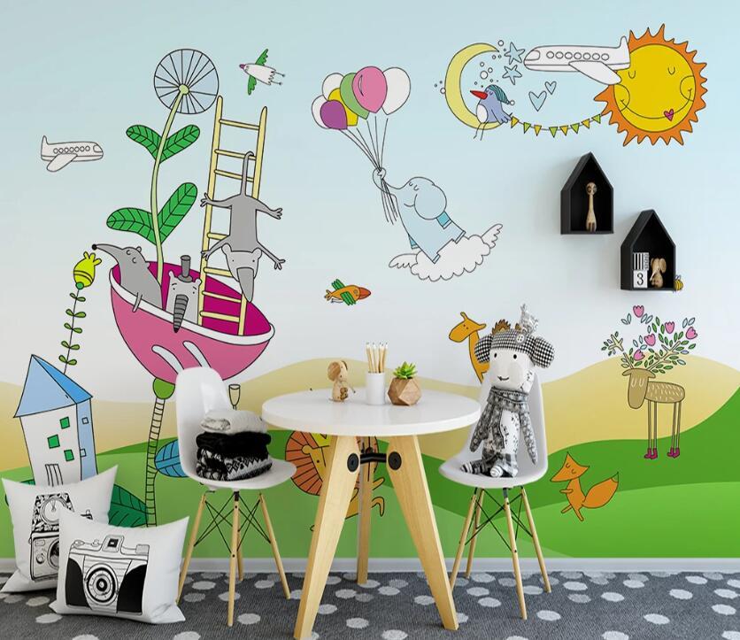 3D Animal Park WC13 Wall Murals Wallpaper AJ Wallpaper 2