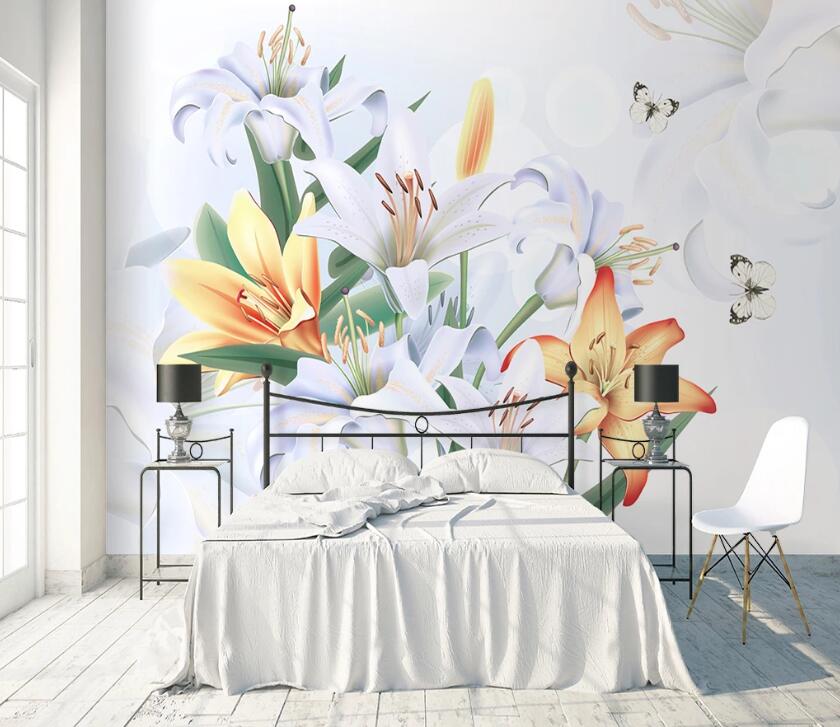 3D Colorful Lily WC57 Wall Murals Wallpaper AJ Wallpaper 2