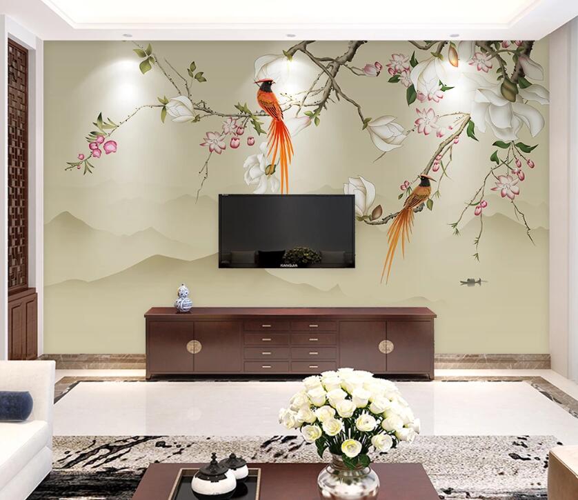 3D Branch Bird WC58 Wall Murals Wallpaper AJ Wallpaper 2