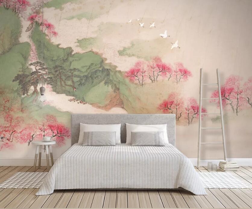 3D Pink Lotus WC52 Wall Murals Wallpaper AJ Wallpaper 2