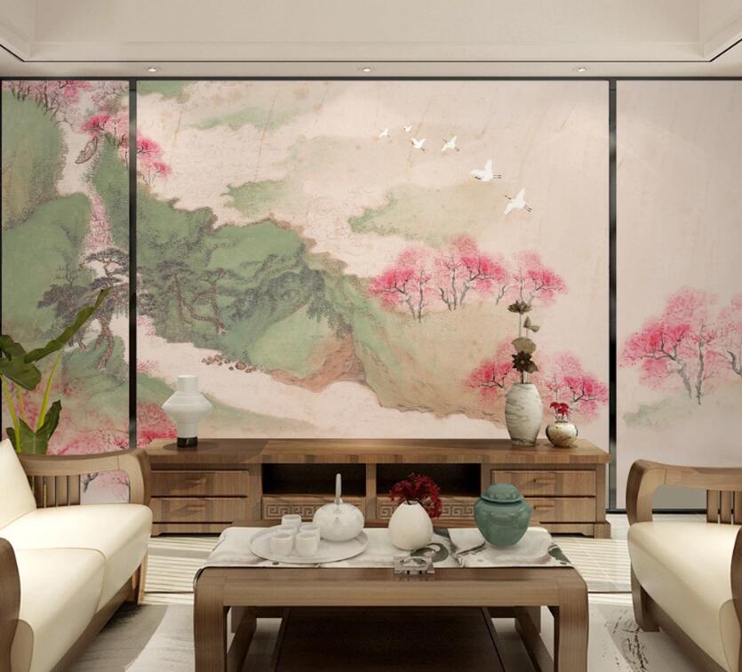 3D Pink Lotus WC52 Wall Murals Wallpaper AJ Wallpaper 2