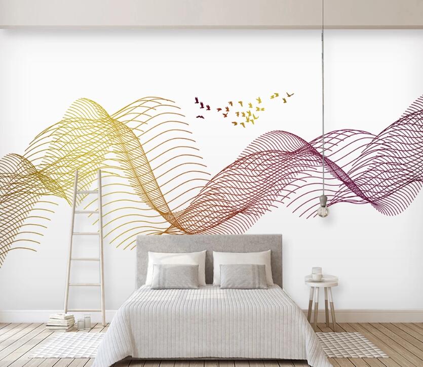 3D Line Wave WC1888 Wall Murals