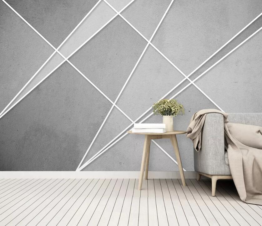 3D White Line WC1866 Wall Murals