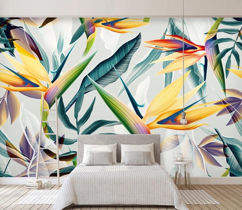 3D Green Leaf WC10 Wall Murals Wallpaper AJ Wallpaper 2