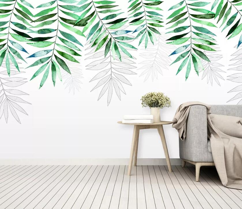 3D Green Leaf WC09 Wall Murals Wallpaper AJ Wallpaper 2