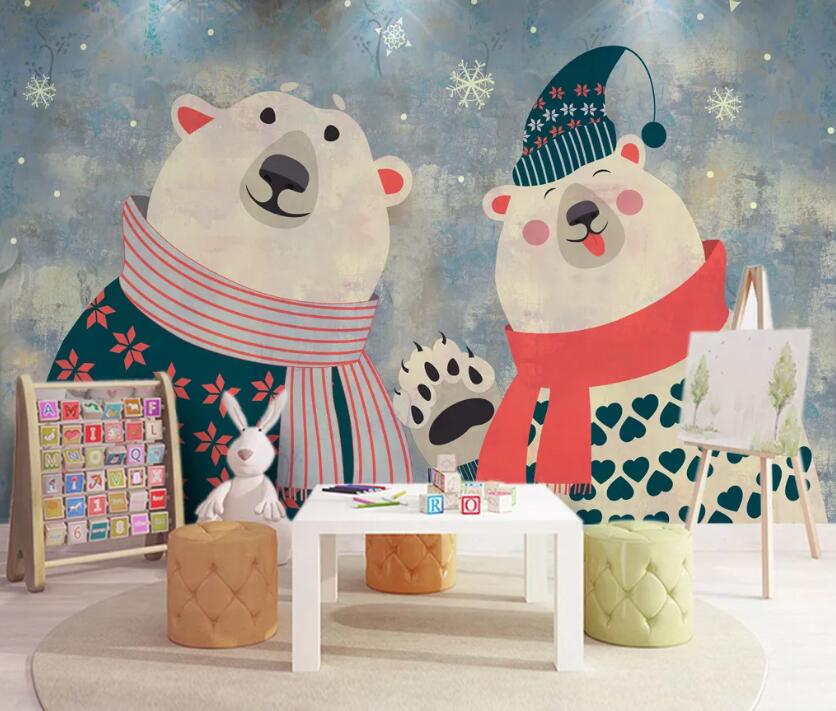 3D Cute Bear WC85 Wall Murals Wallpaper AJ Wallpaper 2