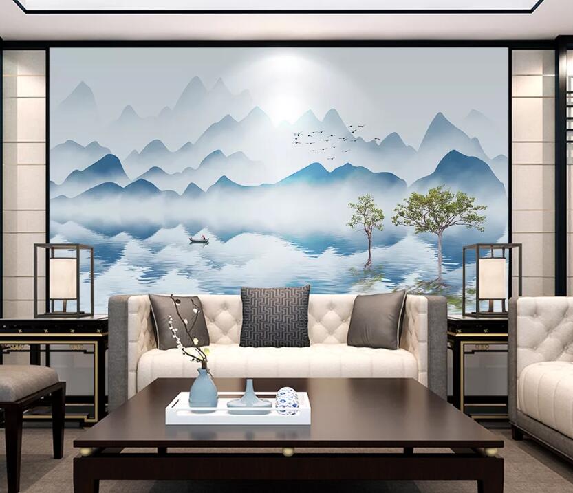 3D Boating Lake WC1822 Wall Murals