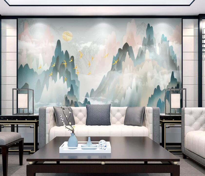 3D Misty Valley WC40 Wall Murals Wallpaper AJ Wallpaper 2
