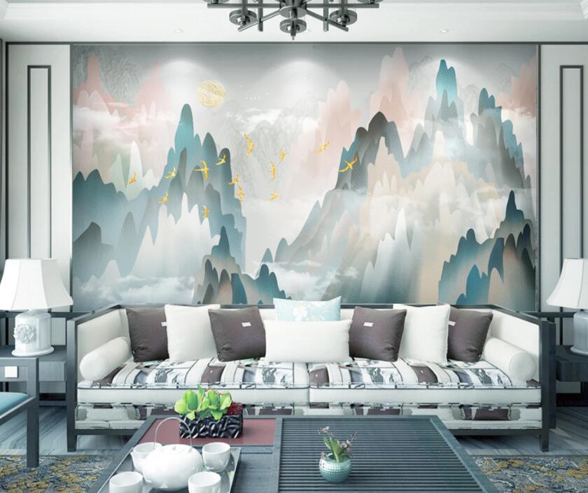 3D Misty Valley WC40 Wall Murals Wallpaper AJ Wallpaper 2