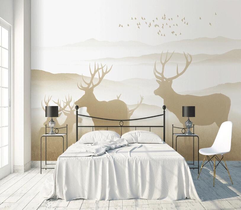 3D Shadow Deer WC1799 Wall Murals
