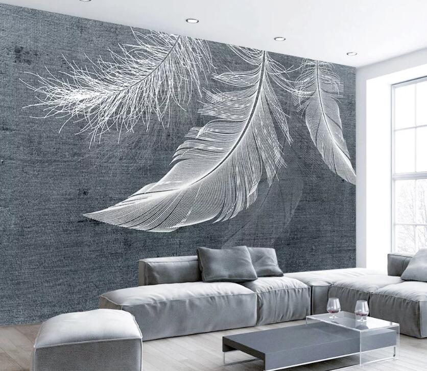 3D White Feathers WC1797 Wall Murals