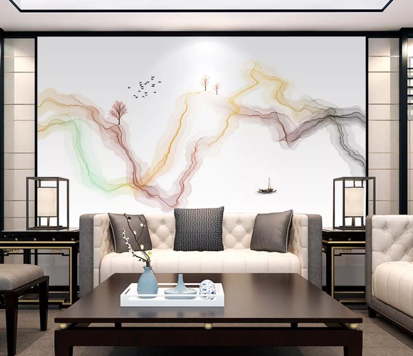3D Abstract Bending WC1773 Wall Murals