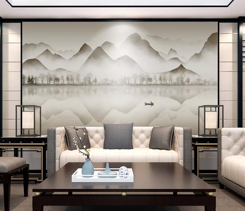3D Mountain River WC91 Wall Murals Wallpaper AJ Wallpaper 2