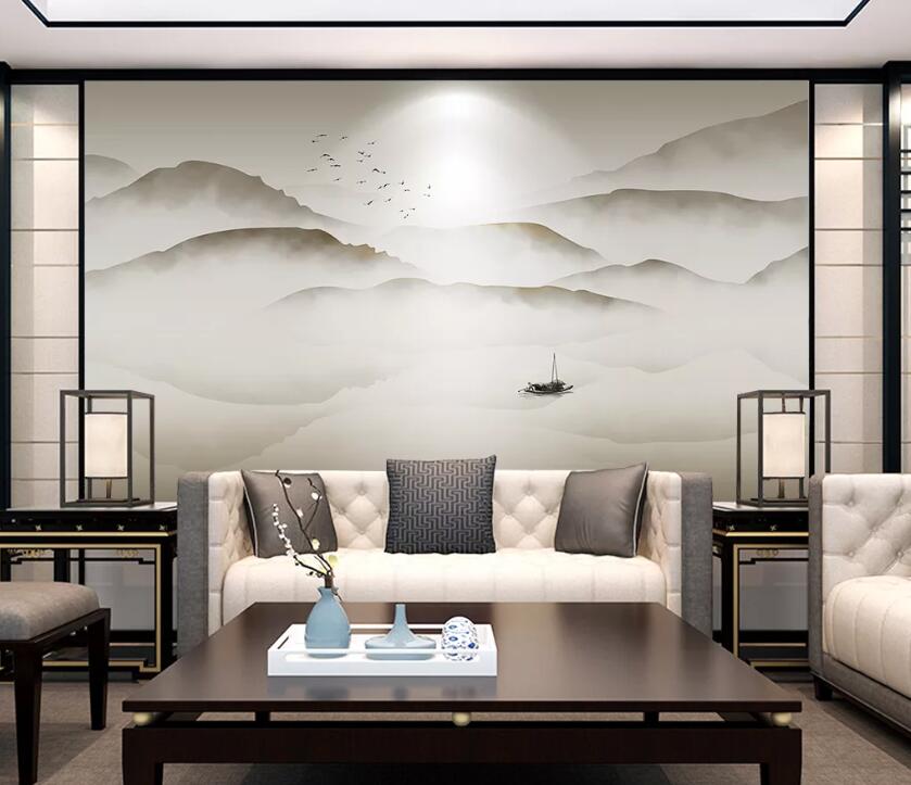 3D Mountain River WC90 Wall Murals Wallpaper AJ Wallpaper 2