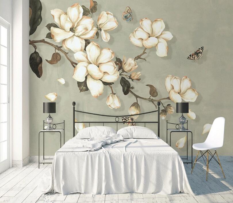 3D Flower Butterfly WC78 Wall Murals Wallpaper AJ Wallpaper 2