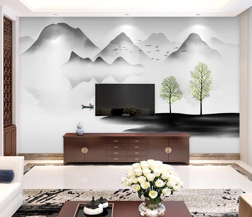 3D River Mountain WC66 Wall Murals Wallpaper AJ Wallpaper 2