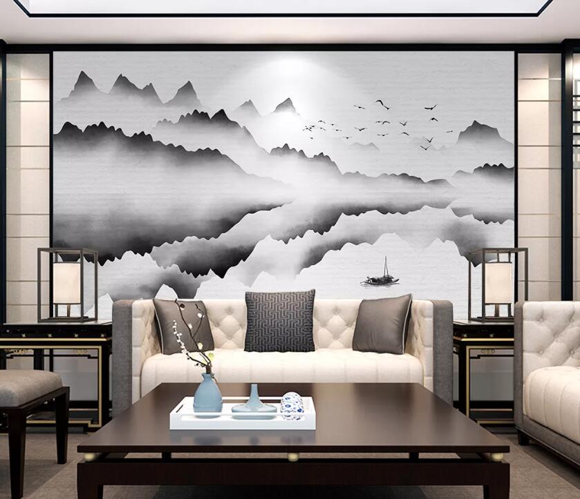 3D Bird Mountain WC1732 Wall Murals