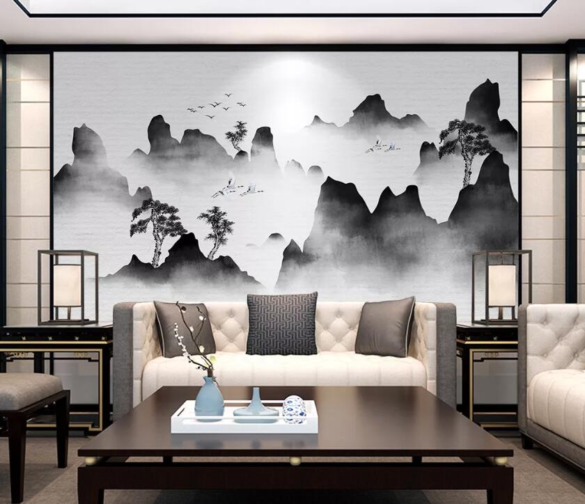 3D Misty Valley WC39 Wall Murals Wallpaper AJ Wallpaper 2