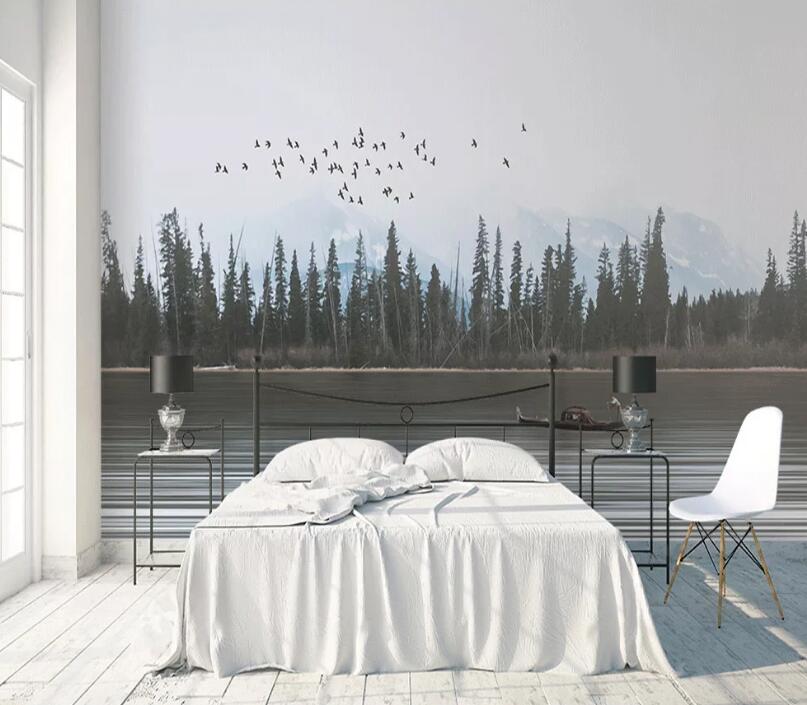 3D Small River Boat WC86 Wall Murals Wallpaper AJ Wallpaper 2