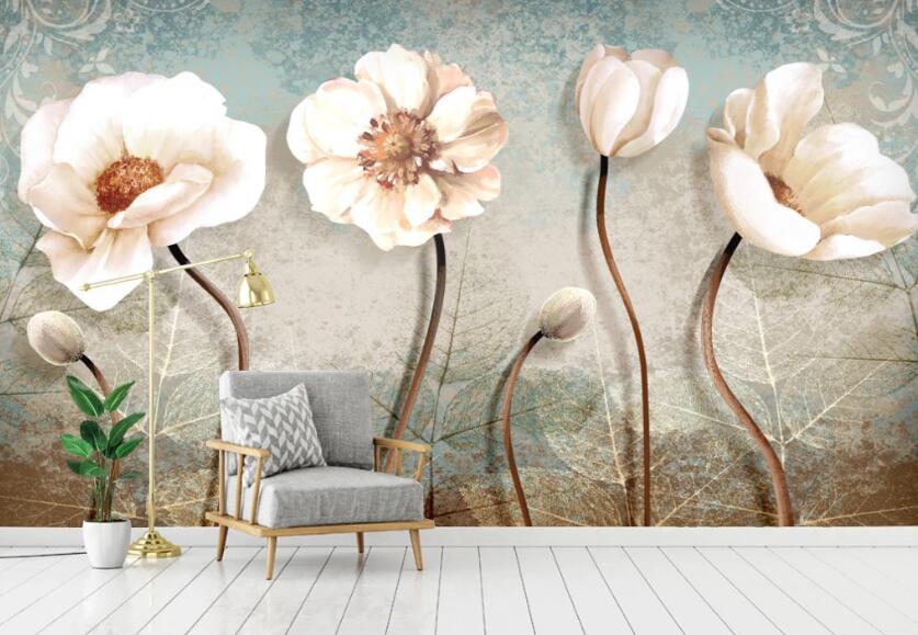 3D Pearl Flower WC80 Wall Murals Wallpaper AJ Wallpaper 2