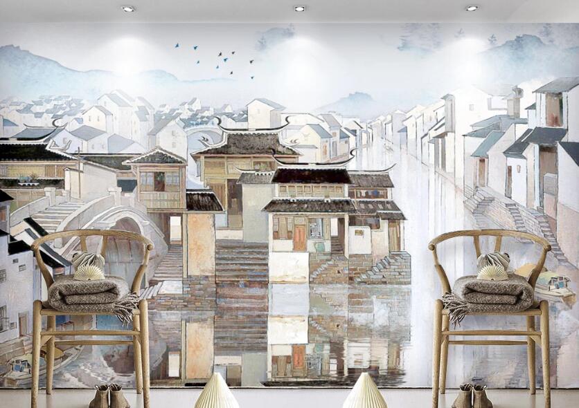 3D Jiangnan Township WC76 Wall Murals Wallpaper AJ Wallpaper 2