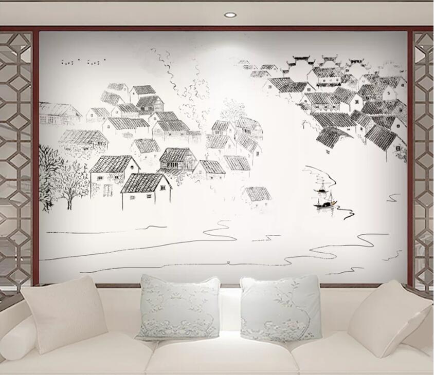3D Roof Tile WC1710 Wall Murals