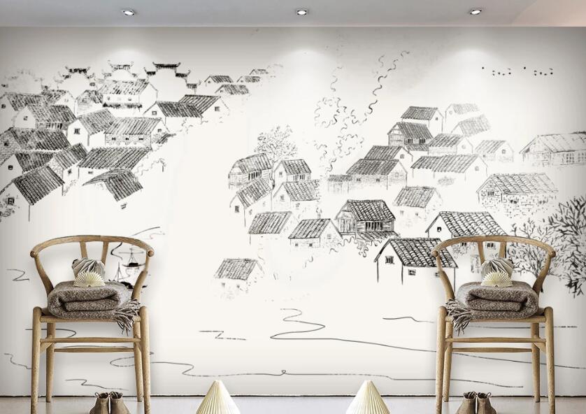 3D Grey Town WC75 Wall Murals Wallpaper AJ Wallpaper 2